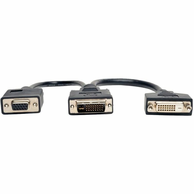 Tripp Lite by Eaton DVI Y Splitter Cable Digital and VGA Monitors (DVI-I M to DVI-D F and HD15 F) 6-in. (15.24 cm) - Thumbnail 2