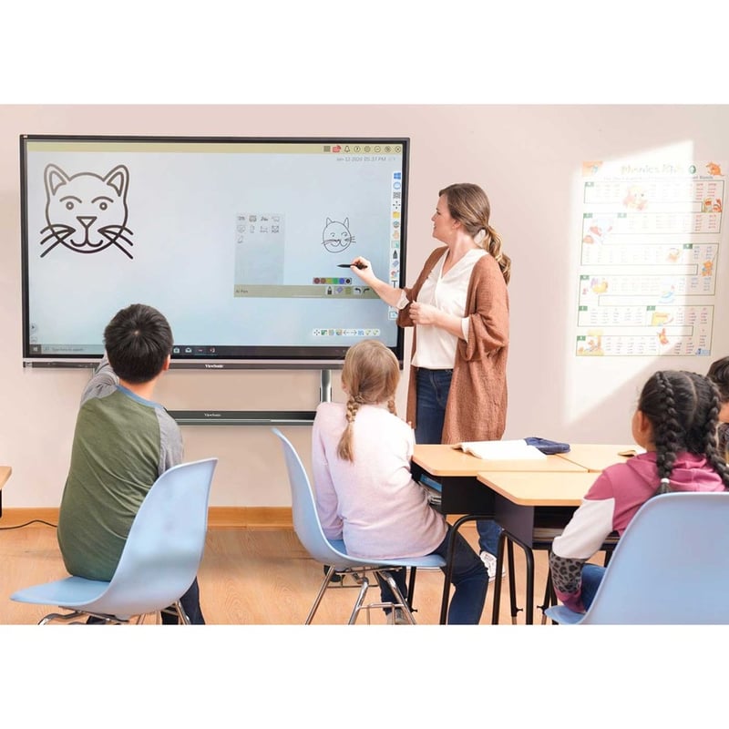 ViewSonic ViewBoard IFP7550-E4 - 4K Interactive Display with WiFi Adapter and Slim Trolley Cart - 350 cd/m2 - 75" - Thumbnail 3