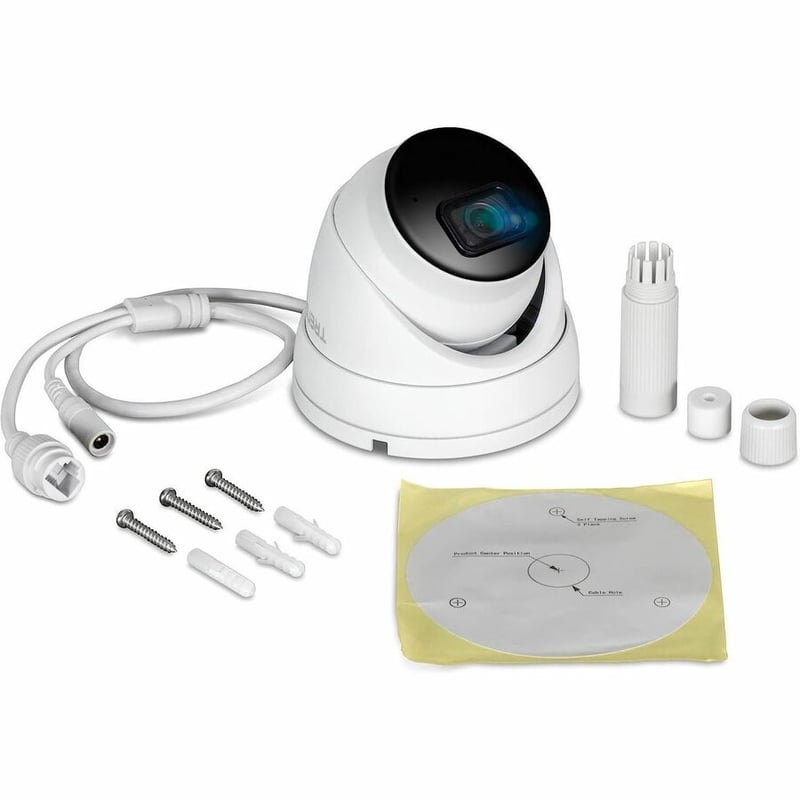 TRENDnet Indoor Outdoor 5MP H.265 PoE IR Fixed Turret Network Camera, IP66 Rated Housing, IR Night Vision up to 30m (98 ft.), Security Surveillance Camera, microSD Card Slot, White, TV-IP1515PI - Thumbnail 3
