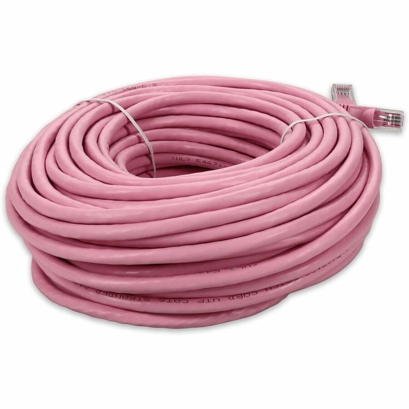 AddOn 98ft Pink CAT 6 PVC Ethernet Cable Snagless Bubble Boot RJ-45 M/M - Thumbnail 5