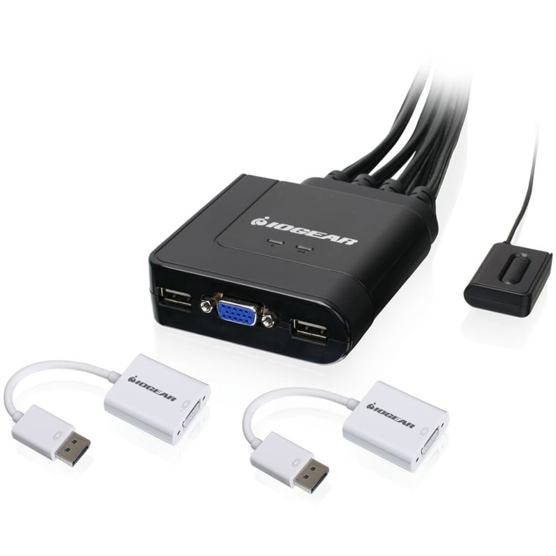 IOGEAR 2-Port USB VGA Cable KVM with DisplayPort Adapters - Thumbnail 1