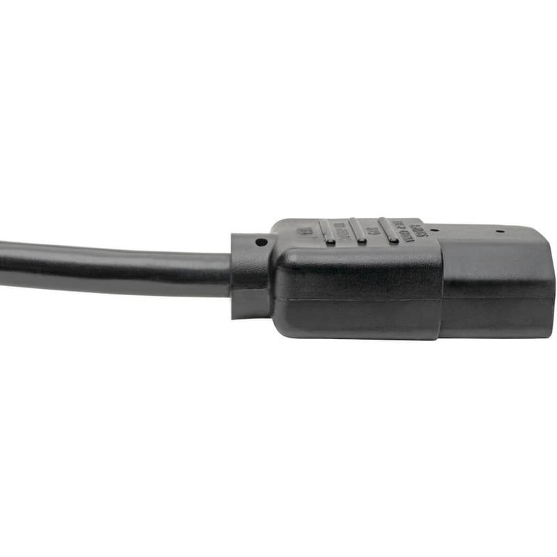 Eaton Tripp Lite Series Piggyback Extension Cord, NEMA 5-15P/5-15R to C13 - 13A, 125V, 16 AWG, 6 ft. (1.83 m), Black - Thumbnail 4