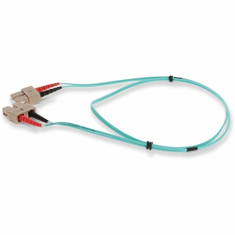 AddOn 8m SC to SC Aqua OM3 Duplex OFNR (Riser-Rated) Fiber Patch Cable - Thumbnail 2