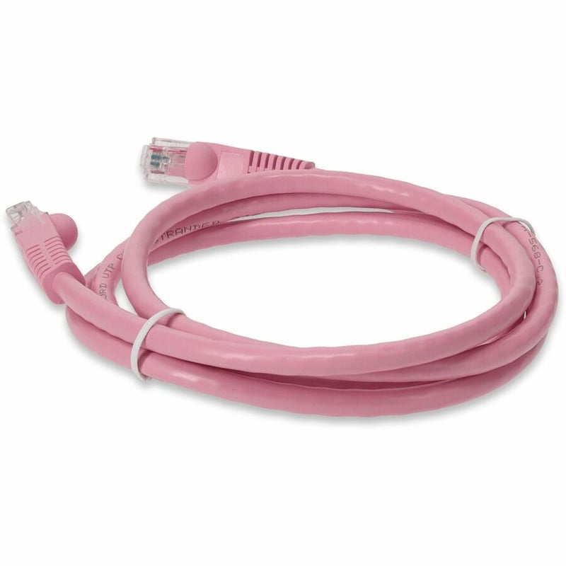 AddOn 7ft Pink CAT 6 PVC Ethernet Cable Snagless Easy Clear Boot TAA RJ-45 M/M - Thumbnail 3