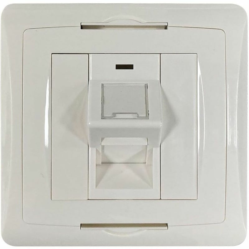 Eaton Tripp Lite Series 1-Port UK-Style Wall Plate, Unloaded Shuttered Angled Module, White, TAA - Thumbnail 1