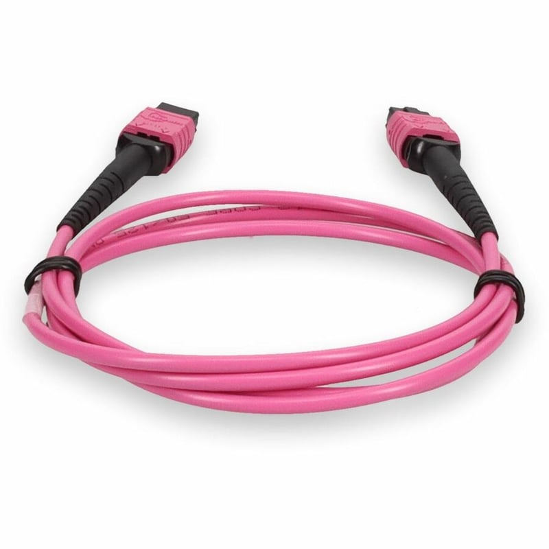 AddOn 10m MPO/UPC to MPO/UPC Magenta (Erika Violet) OM4 OFNP (Plenum-Rated) 12-Strand Fiber Patch Cable - Thumbnail 4
