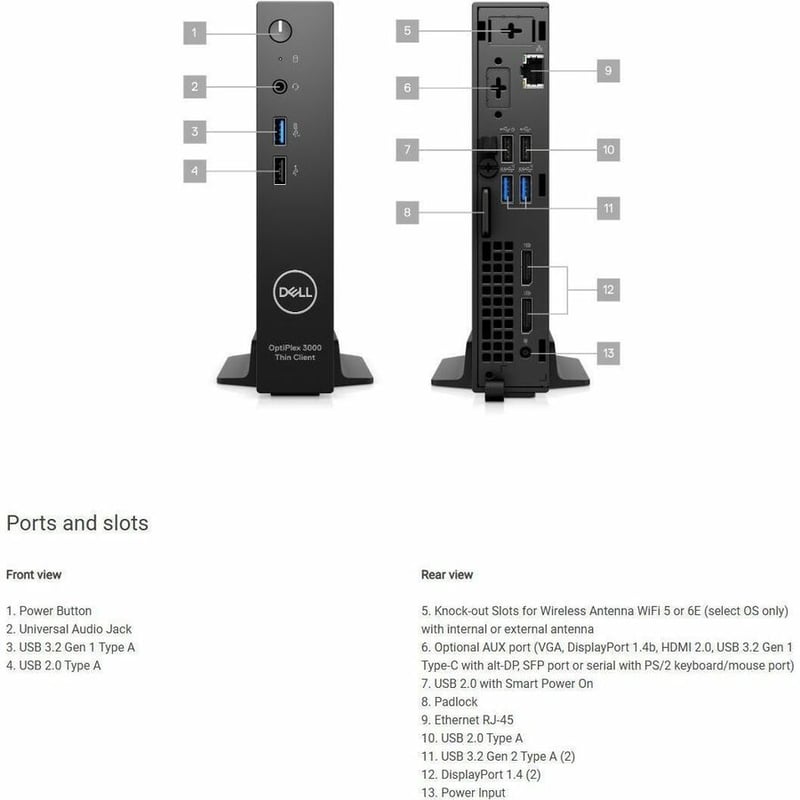 OPTIPLEX 3000 THIN CLIENT CEL 4-N5105 8GB (1DIMMS) 256GB SS INTEL - Thumbnail 5