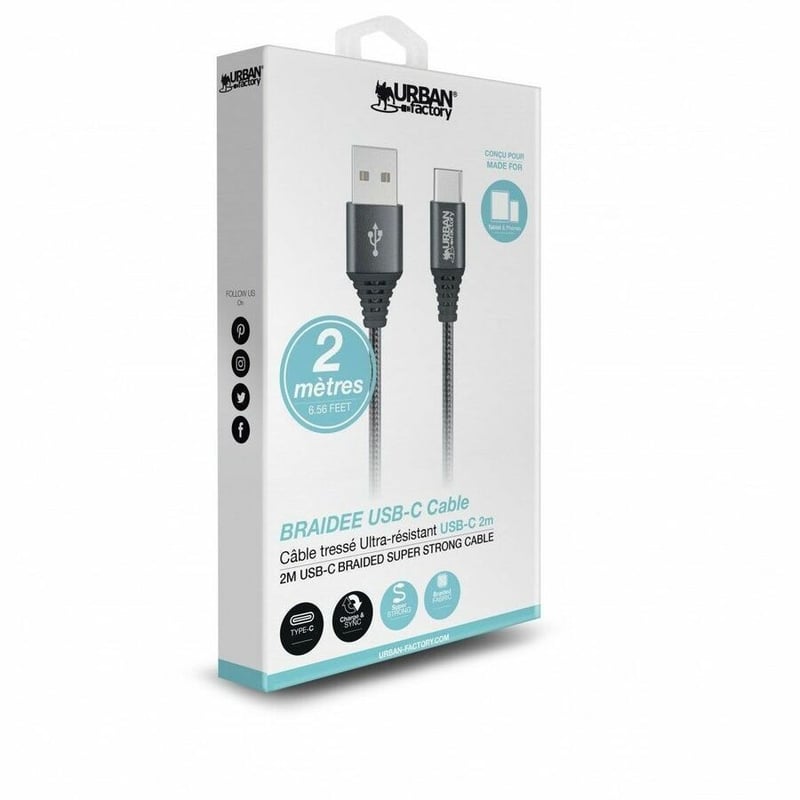 Urban Factory BRAIDEE 2 M USB-A / USB-C CABLE - Thumbnail 2