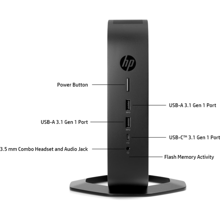 HP t740 Thin Client - AMD Ryzen V1756B Quad-core (4 Core) 3.25 GHz - TAA Compliant - Thumbnail 2