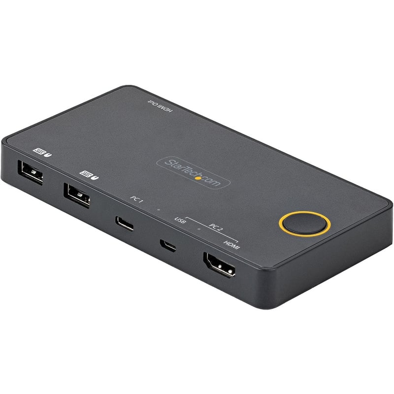 StarTech.com 2 Port Hybrid USB-A + HDMI & USB-C KVM Switch, Single 4K 60Hz HDMI 2.0 Monitor, Compact Desktop and/or Laptop HDMI KVM Switch - Thumbnail 2