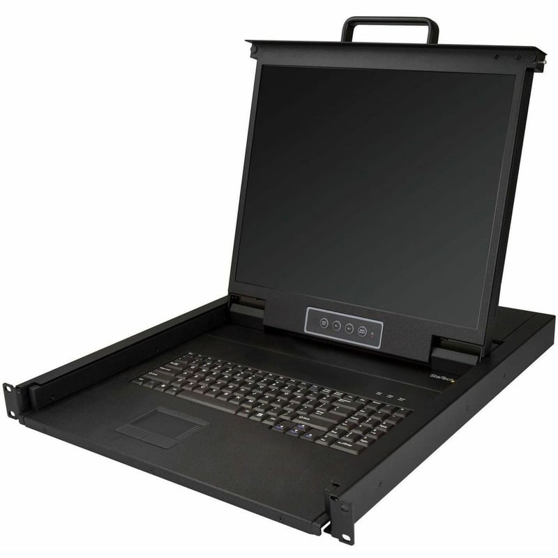 StarTech.com Rackmount KVM Console - 1U 19" LCD Monitor Single Port VGA KVM Server Rack Drawer includes Cables & Hardware - USB Support - Thumbnail 1