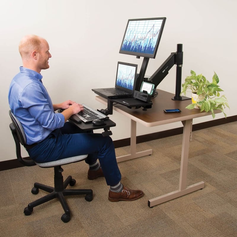 Eaton Tripp Lite Series WorkWise Height-Adjustable Sit-Stand Workstation, Single-Monitor, Clamp-on - Thumbnail 3