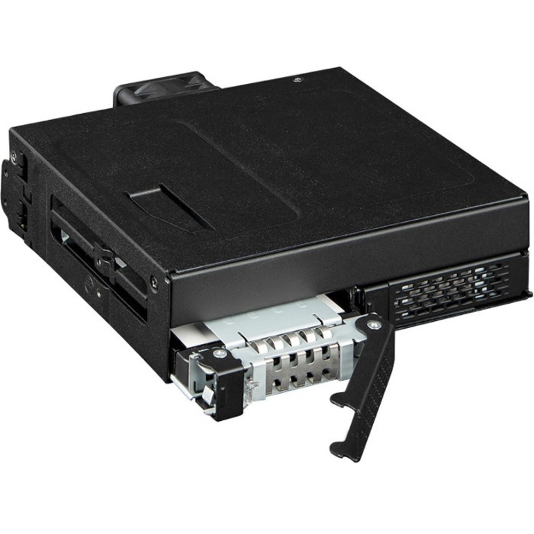 Icy Dock ToughArmor MB105VP-B Drive Enclosure for 5.25" PCI Express NVMe 4.0, U.2, U.3 - SFF-8654 SlimSAS Host Interface Internal - Black