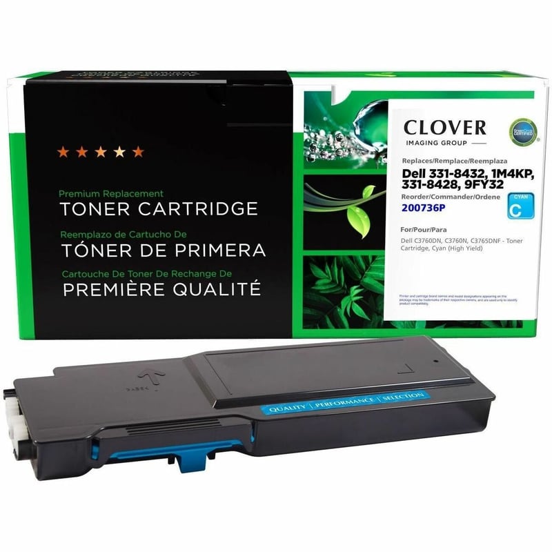 Clover Imaging Remanufactured High Yield Cyan Toner Cartridge for Dell C3760 - Thumbnail 1