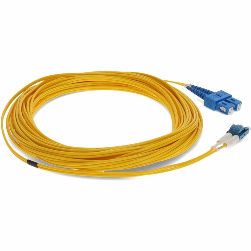 AddOn 17m LC (Male) to SC (Male) Straight Yellow OS2 Duplex Fiber OFNR (Riser-Rated) Patch Cable