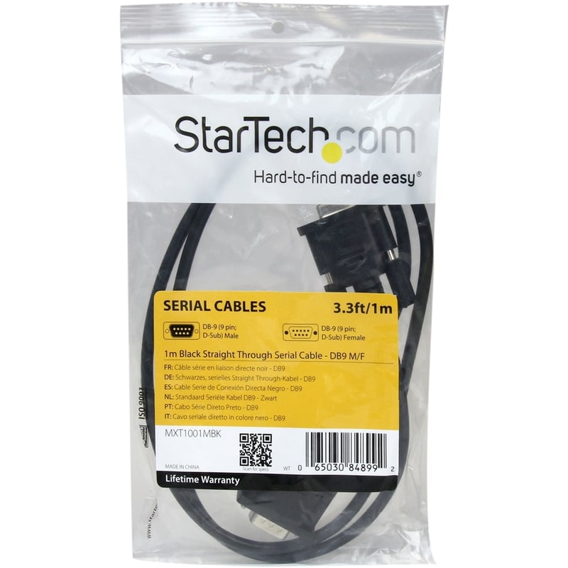 StarTech.com 1m Black Straight Through DB9 RS232 Serial Cable - M/F - Thumbnail 4