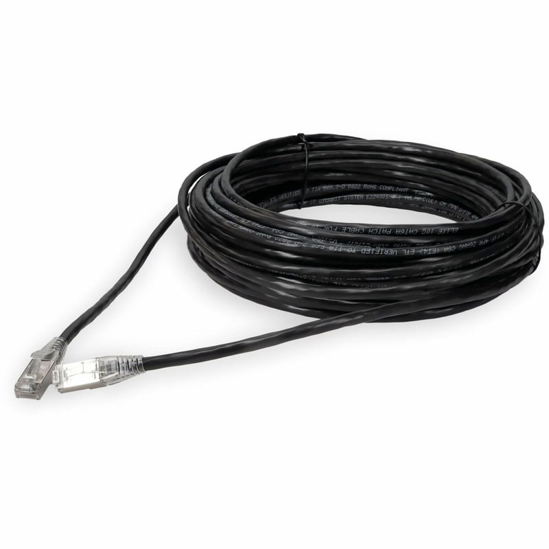 AddOn 14ft Black CAT 6A Shielded PVC Ethernet Cable Snagless Easy Clear Boot RJ-45 M/M - Thumbnail 1