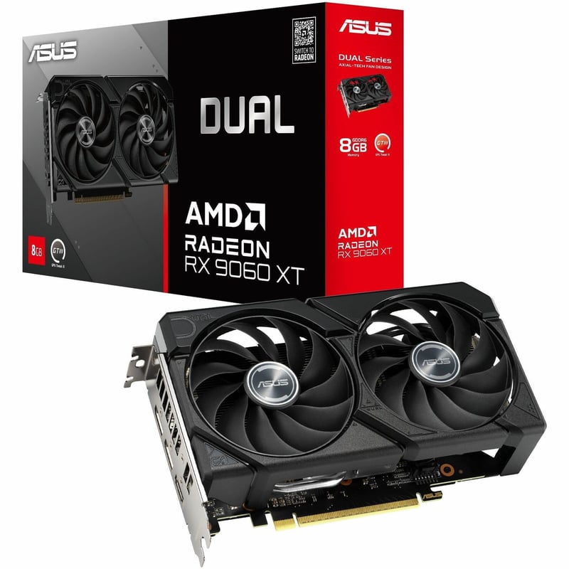 ASUS DUAL RADEON RX 9060 XT 8GB GDDR6 GRAPHICS CARD PCIE 5.0 - Thumbnail 1