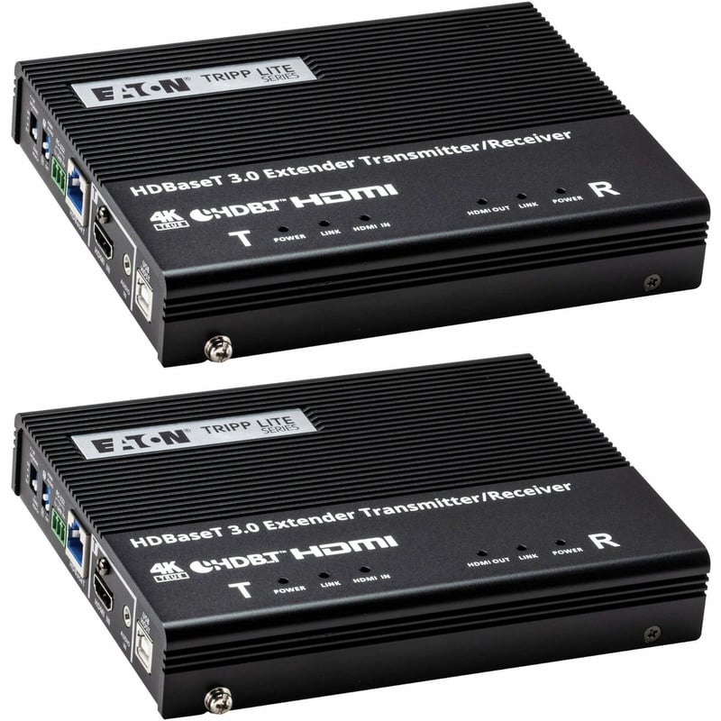 Eaton Tripp Lite Series HDBaseT 3.0 Transmitter and Receiver Kit, HDMI 4K 60 Hz (4:4:4), RS-232, IR Control, Up to 328 ft. (100 m), TAA - Thumbnail 1