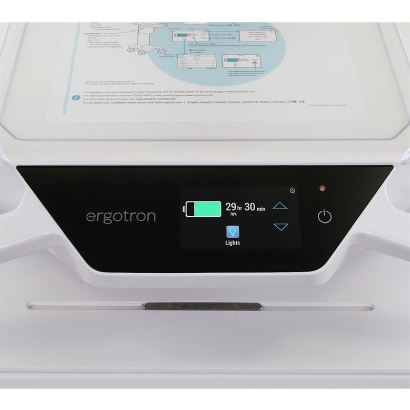 Ergotron CareFit Pro Electric Lift Cart, LiFe Powered, 8 Drawers (4x2), US/CA/MX - Thumbnail 2
