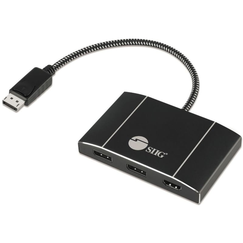 SIIG Triple 4K DisplayPort 1.4 to 2 DP & HDMI MST Hub Splitter - Thumbnail 1