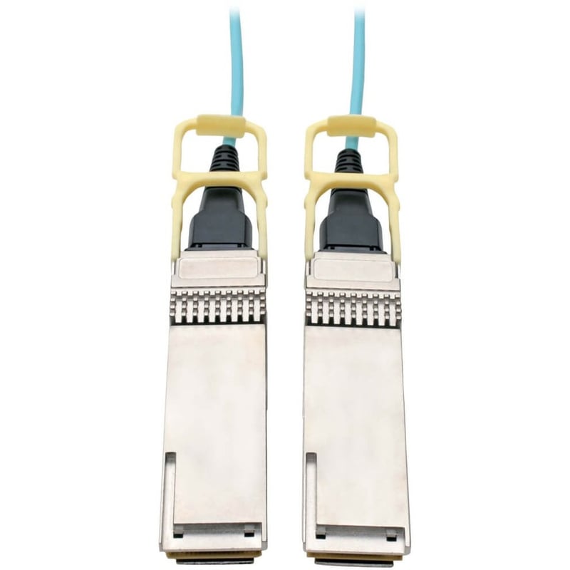 Tripp Lite by Eaton QSFP28 to QSFP28 Active Optical Cable - 100GbE AOC M/M Aqua 1M (3.28 ft.) - Thumbnail 1