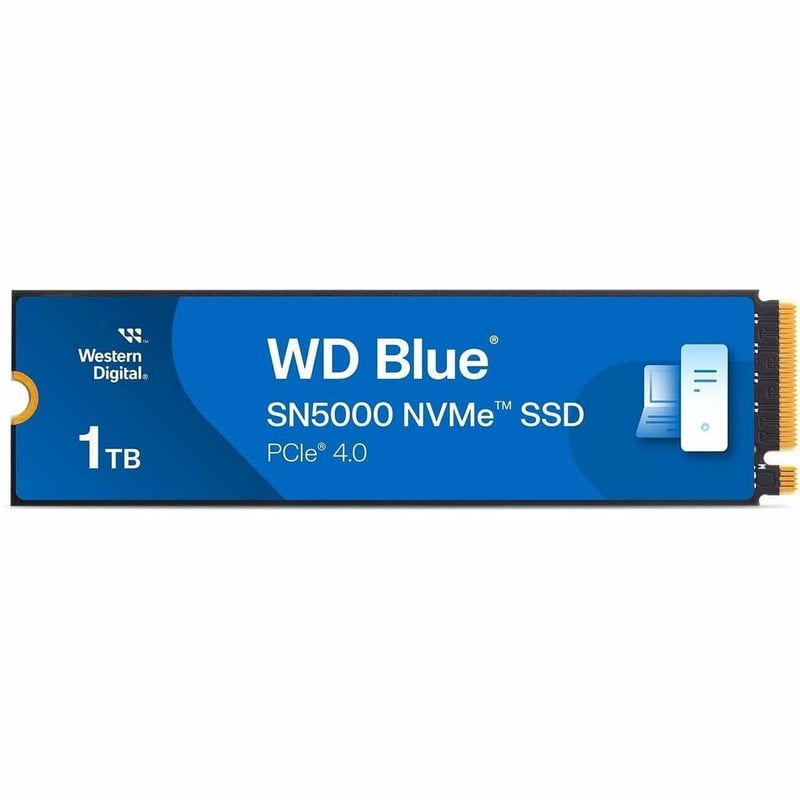WD Blue SN5000 WDS100T4B0E 1 TB Solid State Drive - M.2 2280 Internal - PCI Express NVMe (PCI Express NVMe 4.0 x4) - Thumbnail 1