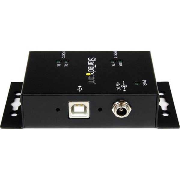 StarTech.com USB to Serial Adapter " 2 Port " Wall Mount " Din Rail Clips " Industrial " COM Port Retention " FTDI " DB9 - Thumbnail 3