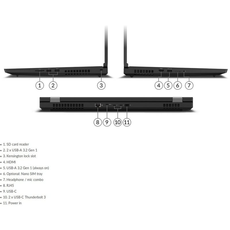 Lenovo ThinkPad P17 Gen 1 20SN003MUS 17.3" Mobile Workstation - 4K UHD - Intel Xeon W-10855M - vPro Technology - 32 GB - 512 GB SSD - English (US) Keyboard - Black