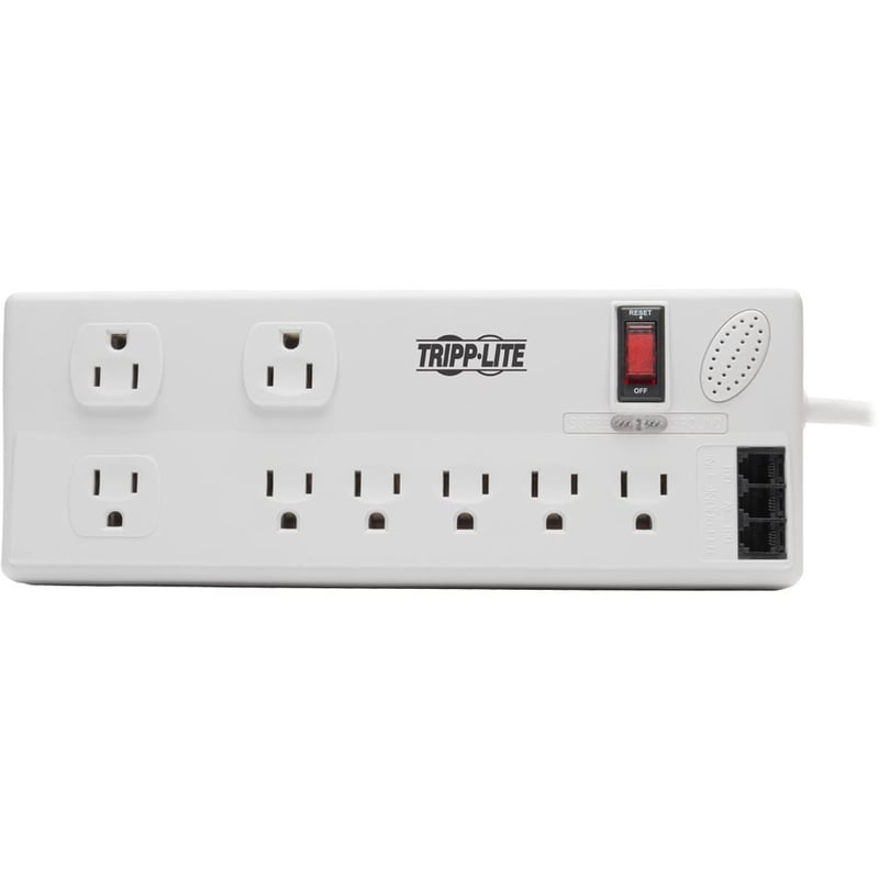 Tripp Lite by Eaton Protect It! 8-Outlet Computer Surge Protector 8 ft. (2.43 m) Cord 3150 Joules Tel/Modem/Fax Protection TAA - Thumbnail 3