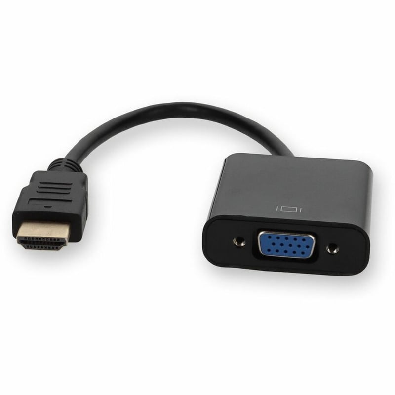 HDMI 1.3 Male to VGA Female Black Adapter Which Includes 3.5mm Audio and Micro USB Ports For Resolution Up to 1920x1200 (WUXGA)