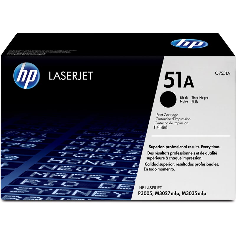 HP 51A (Q7551A) Original Laser Toner Cartridge - Single Pack - Black - 1 Each - Thumbnail 1