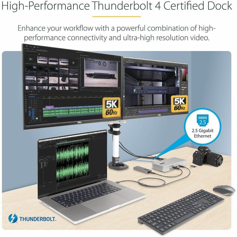StarTech.com Thunderbolt 4 Multi-Display Docking Station, Quad/Triple/Dual Monitor Dock, 2x HDMI/2x DP, 7x USB Hub, 2.5Gb Ethernet, 98W PD - Thumbnail 2