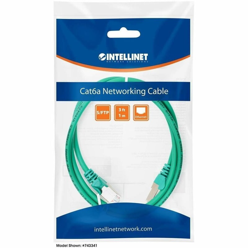 CAT6A S/FTP NETWORK PATCH CABLE, 1 FT., GREEN - Thumbnail 2