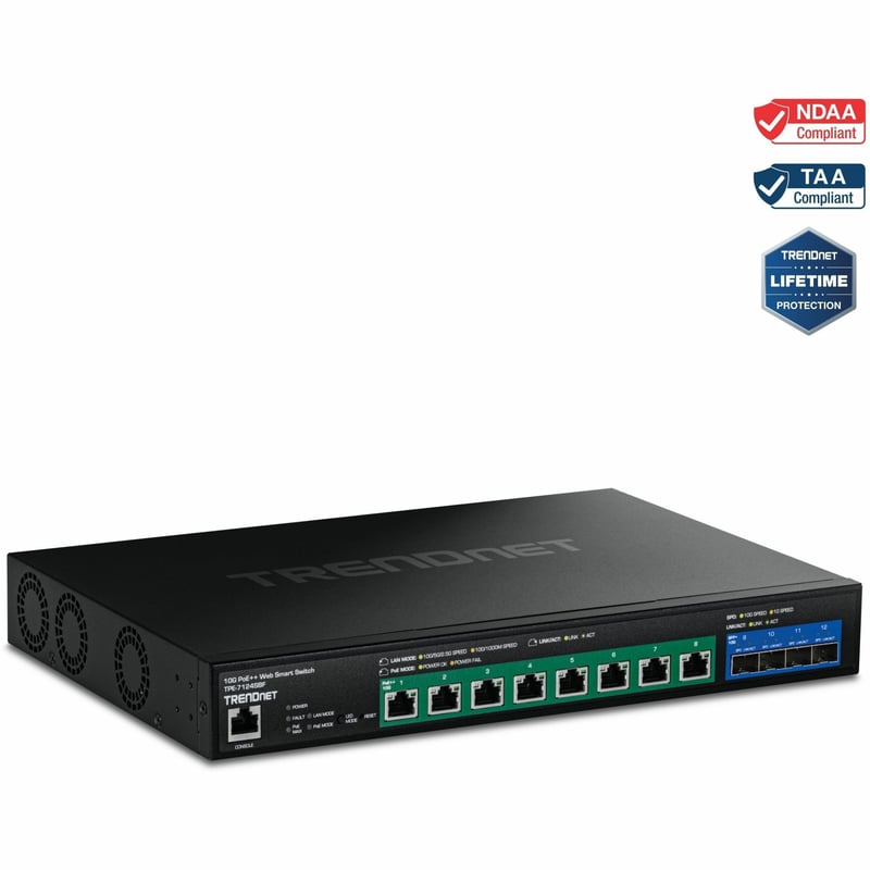 12-PORT 10G POE WEB SMART SWITCH 720W - Thumbnail 1