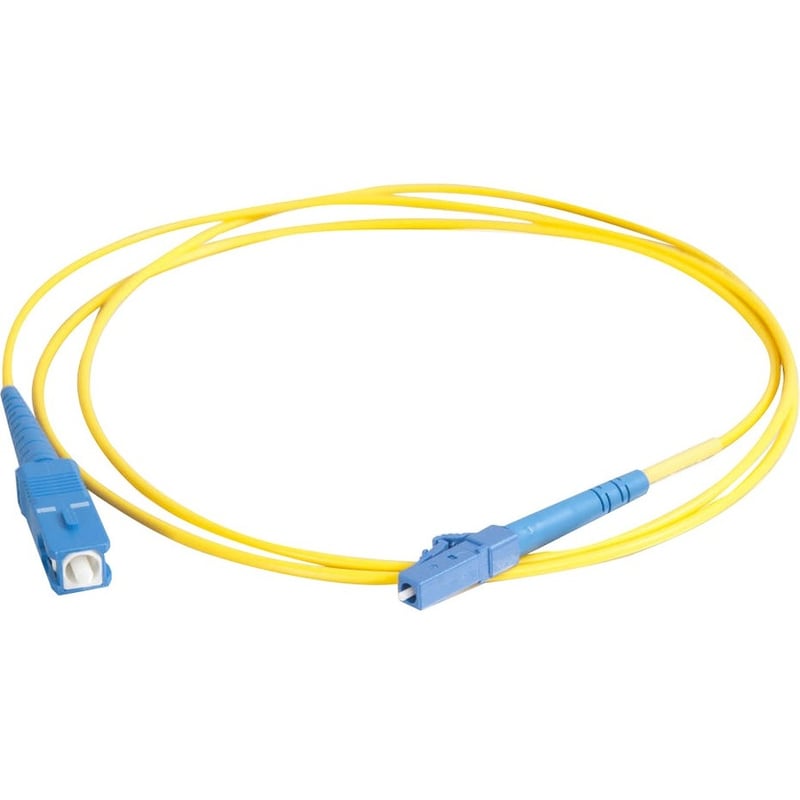 C2G 49.2ft (15m) LC-SC 9/125 OS2 Simplex Single-Mode PVC Fiber Optic Cable - Yellow - Thumbnail 1