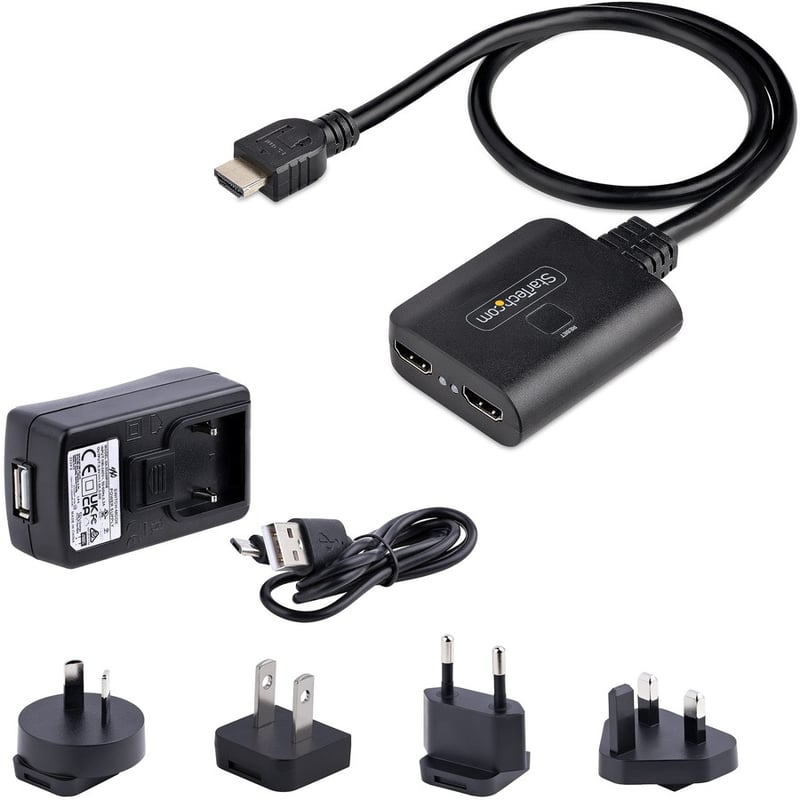 StarTech.com 2-Port HDMI Splitter, 4K 60Hz HDMI 2.0 Video, 4K HDMI Splitter 1 In 2 Out, 1x2 HDMI Display/Output Splitter, HDR/HDCP - Thumbnail 2