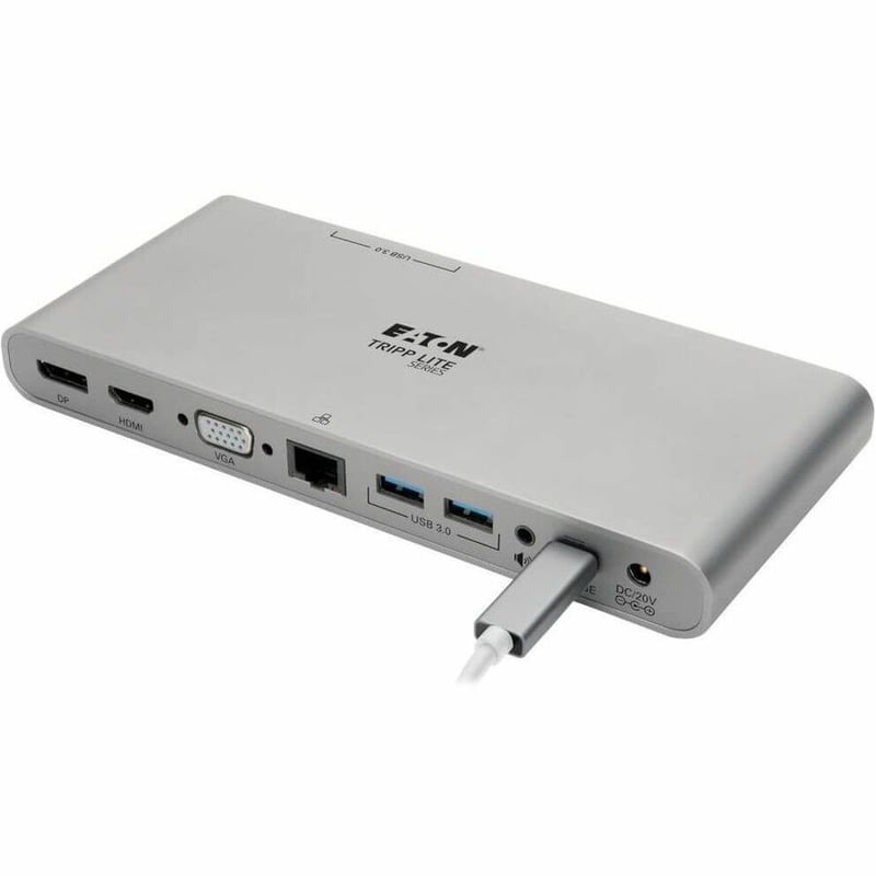 Tripp Lite by Eaton USB C Docking Station w/ USB A/C Hub, HDMI, VGA, DisplayPort, Gbe, 100W PD Charging 4K@30Hz Thunderbolt 3, USB Type C, USB-C, USB Type-C - Thumbnail 4