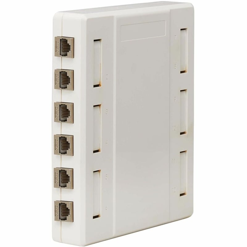 Tripp Lite by Eaton Surface-Mount Box for Keystone Jacks - 12 Ports, White - Thumbnail 5