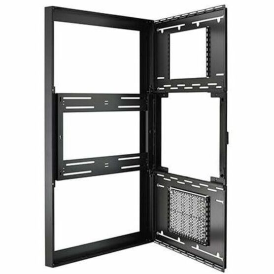 Chief Impact 50 Inch On-Wall Kiosk with Protective Glass - Portrait Orientation - Black - Thumbnail 2