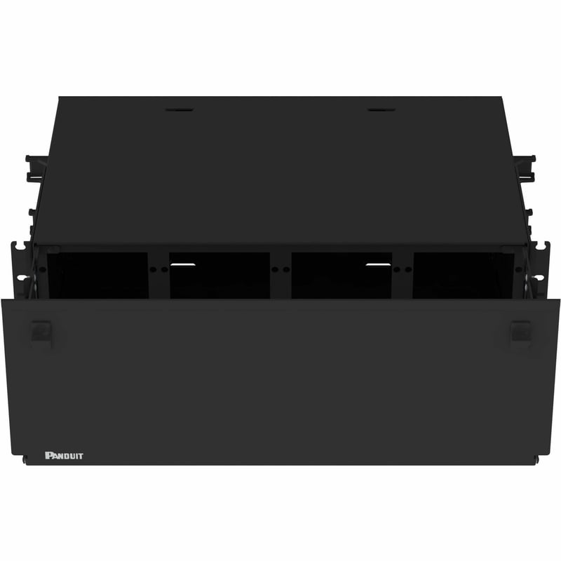 Panduit Opticom Rack Mount Enclosure, Black, 4 RU, 16 FAP/Cassette Slots - Thumbnail 1