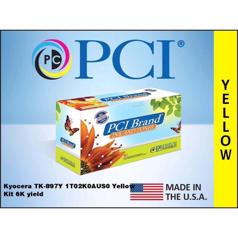 PCI BRAND KYOCERA TK-897Y TK-899Y 1T02K0AUS0 1T02K0ACS0 YELLOW TONER CARTRIDGE 6 - Thumbnail 2