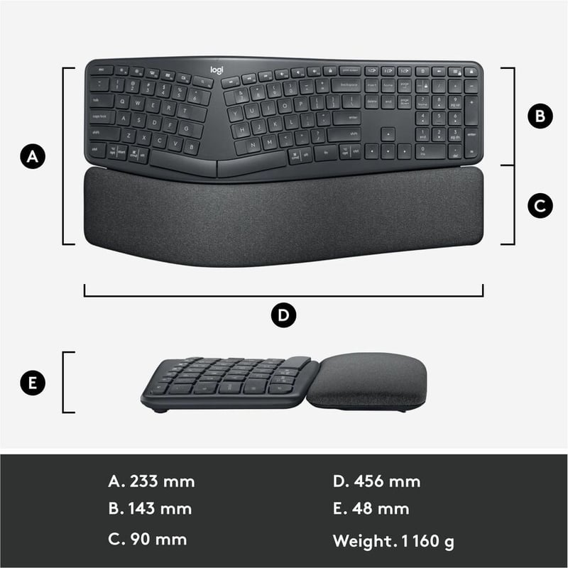 Logitech ERGO K860 Split Ergonomic Keyboard - Thumbnail 5