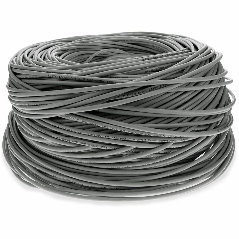 AddOn 1000ft Non-Terminated Straight Gray Cat6 UTP Copper PVC Patch Cable - Thumbnail 2