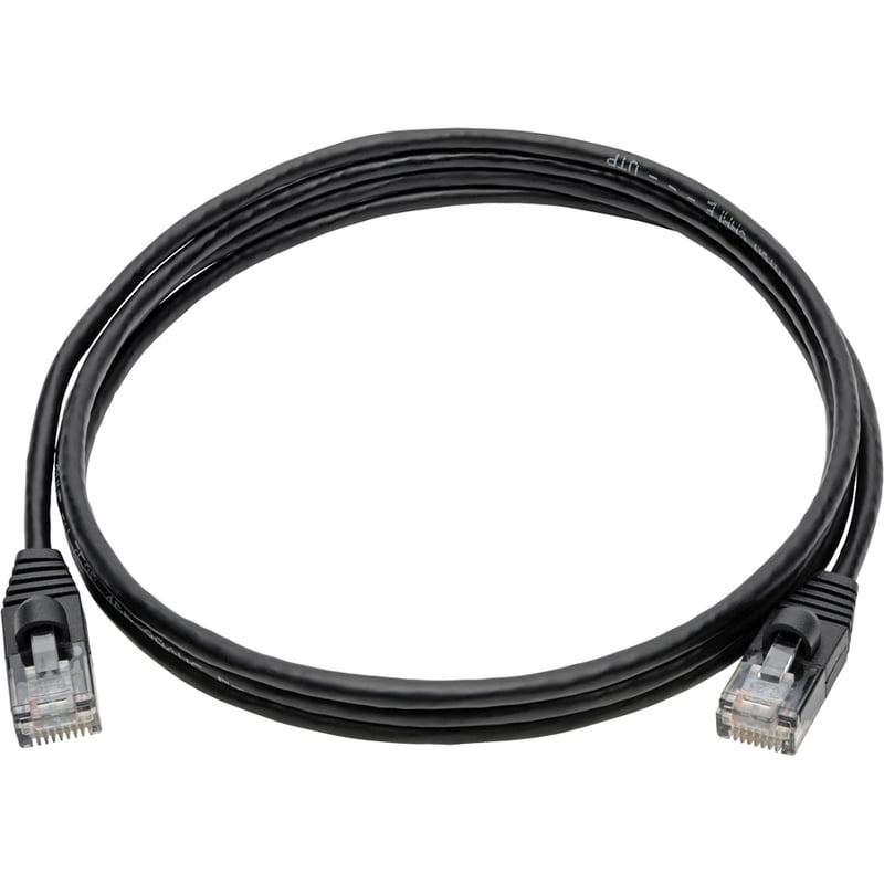 Eaton Tripp Lite Series Cat6a 10G Snagless Molded Slim UTP Ethernet Cable (RJ45 M/M), Black, 5 ft. (1.52 m) - Thumbnail 2