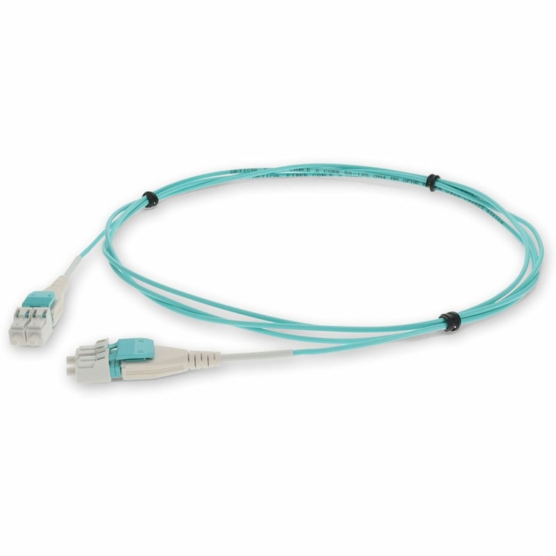 AddOn 3m LC to LC Field Modifiable Aqua OM4 Duplex OFNR (Riser-Rated) Fiber Patch Cable - Thumbnail 1