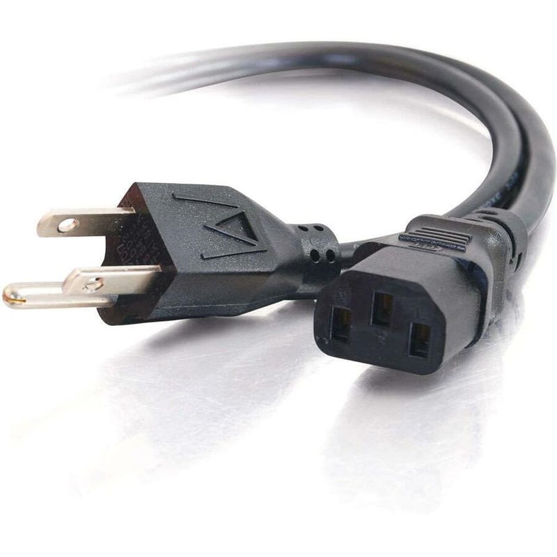 C2G 8ft Power Cord - 16 AWG - NEMA 5-15P to IEC320C13 - Computer Power - Thumbnail 1