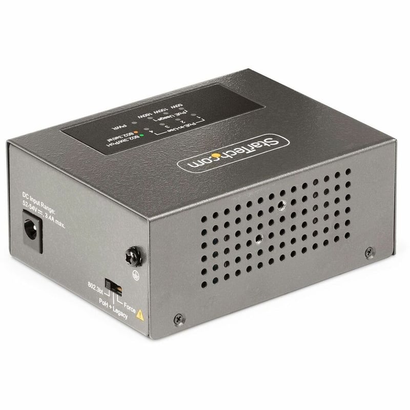StarTech.com 4-Port Multi-Gigabit PoE++ Injector, 5/2.5/1G Ethernet (NBASE-T), PoE/PoE+/PoE++ (802.3af/802.3at/802.3bt), 160W Power Budget - Thumbnail 2