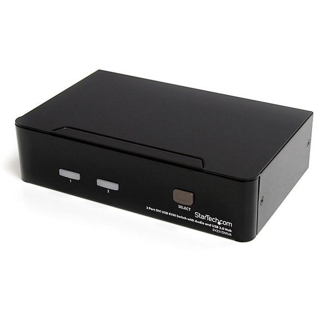 StarTech.com 2 Port DVI + USB KVM Switch with Audio - KVM switch - USB 2.0 Hub - 2 ports - 1 local user - 1U - Thumbnail 1