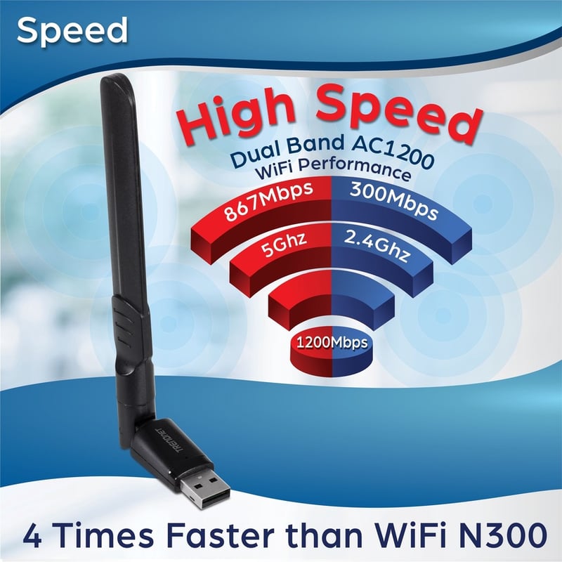 TRENDnet AC1200 High Gain Dual Band Wave 2 MU-MIMO Wireless USB USB 3.1 Gen 1 Adapter, for Windows and Mac, Black, TEW-805UBH - Thumbnail 5